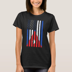 Kubanische Wurzeln USA-Flagge Erbe Halb Kuba Ameri T-Shirt