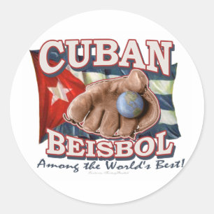 Kubanischer Beisbol-Sticker Runder Aufkleber
