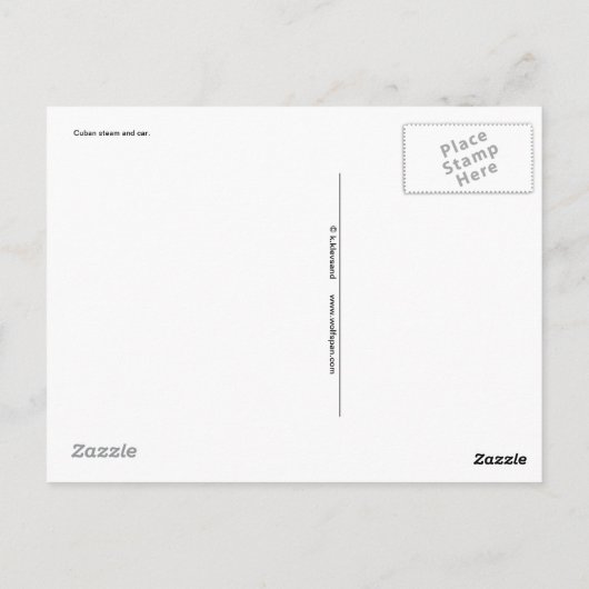 Kubanischer Dampf und Auto Postkarte (Rückseite)