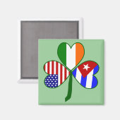 Kubanischer Kleeblatt Grüner Hintergrund Magnet (Vorderseite/Rückseite)