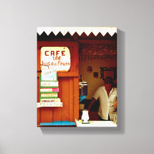 Kubanisches Foto Alt-Havanna Habana   Cafe   Leinwanddruck