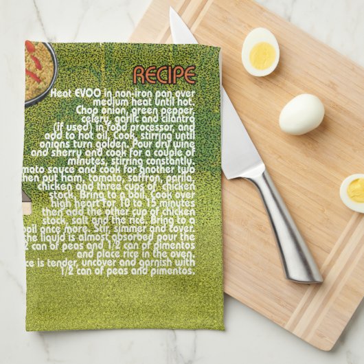 Kubanisches Küche-Rezept-Küchen-Tuch-Huhn u. Reis Handtuch (Viertel Falte)
