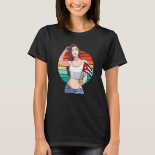 Kubanisches Mädchen Kuba-Flagge Hispanic Kubanisch T-Shirt