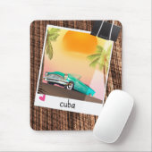 Kubanisches Oldtimer Foto Reiseplakat. Mousepad (Mit Mouse)