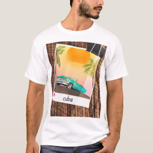 Kubanisches Oldtimer Foto Reiseplakat. T-Shirt