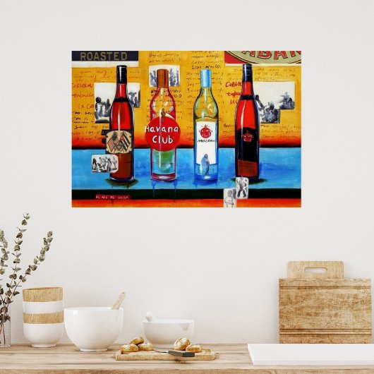 Kubanisches Rum Art Poster (Küche)