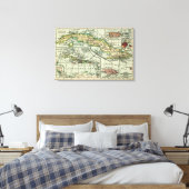 KubaPanorama KarteKuba Leinwanddruck (Insitu (Schlafzimmer))