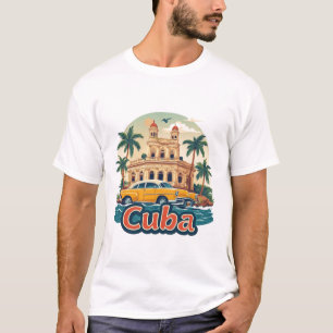 Kubapischer Palast am Meer bei Sonnenuntergang mit T-Shirt