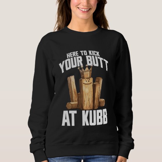 Kubb Player Lawn Game Yard Game Set Viking Schach Sweatshirt (Vorderseite)