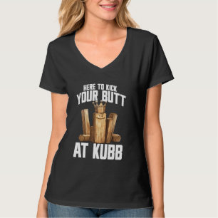 Kubb Player Lawn Game Yard Game Set Viking Schach  T-Shirt