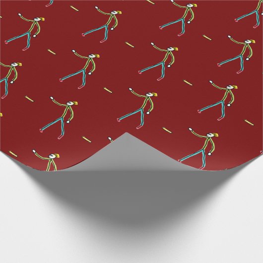 Kubb Playing Stickman Geschenkpapier (Ecke)