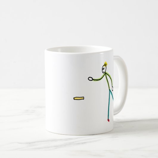 Kubb Playing Stickman Kaffeetasse (VorderseiteRechts)
