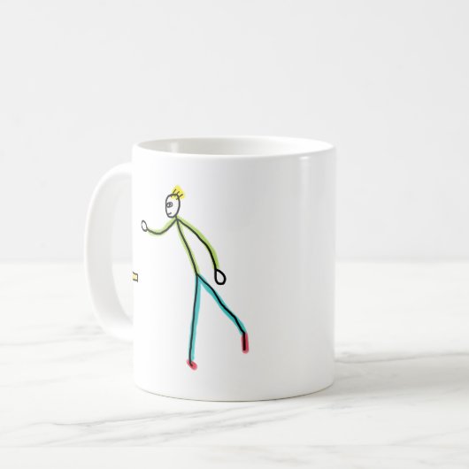 Kubb Playing Stickman Kaffeetasse (Vorderseite Links)