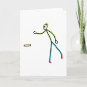 Kubb Playing Stickman Karte (Vorderseite)