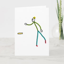 Kubb Playing Stickman Karte