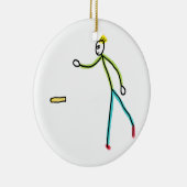 Kubb Playing Stickman Keramik Ornament (Rechts)