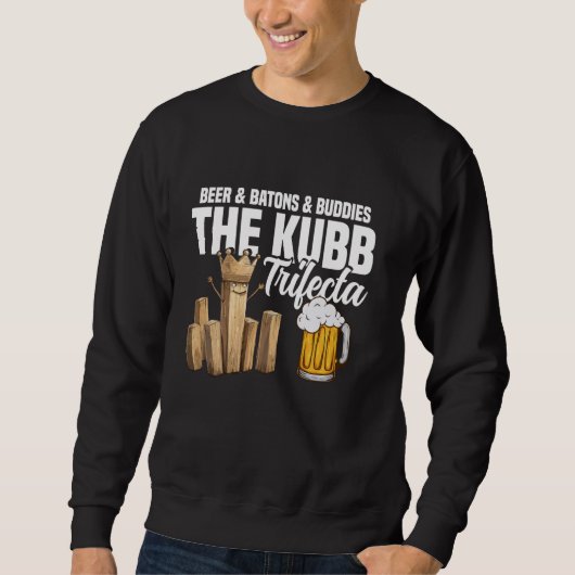 Kubb Set Lawn Game Player Yard Game Beer Drink Vik Sweatshirt (Vorderseite)