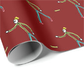 Kubb spielender Stickman Geschenkpapier (Rolleneckpunkt)