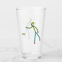 Kubb spielender Stickman