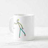 Kubb Spielender Stickman Kaffeetasse (Vorderseite Links)