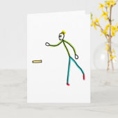 Kubb Spielender Stickman Karte (Gelbe Blume)