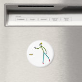 Kubb Spielender Stickman Magnet (In Situ (Geschirrspüler))