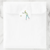 Kubb spielender Stickman Runder Aufkleber (Tasche)
