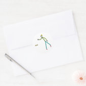 Kubb spielender Stickman Runder Aufkleber (Umschlag)