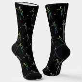 Kubb Spielender Stickman Socken (Gewinkelt)