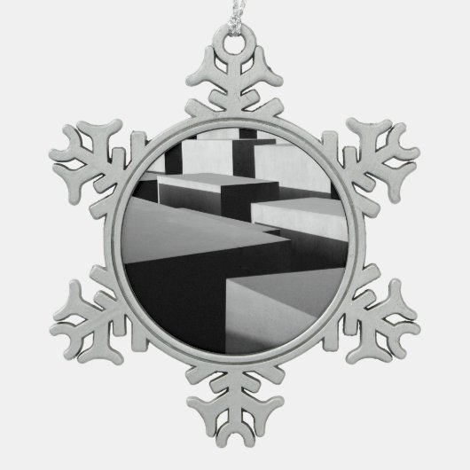 Kuben in Berlin Schneeflocken Zinn-Ornament (Vorderseite)