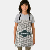 Kubes Beige Schwarz Minimalmuster Schürze (Insitu)