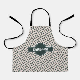 Kubes Beige Schwarz Minimalmuster Schürze