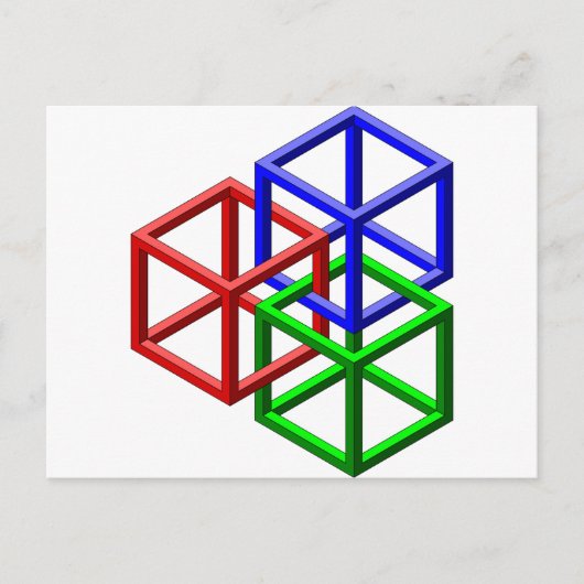 Kubes Impossible Geomettical Illusion Postkarte (Vorderseite)