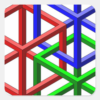 Kubes Impossible Geomettical Illusion Quadratischer Aufkleber