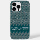 Kubikstahlname dunkel aquamarin gemustert Case-Mate iPhone hülle (Rückseite)