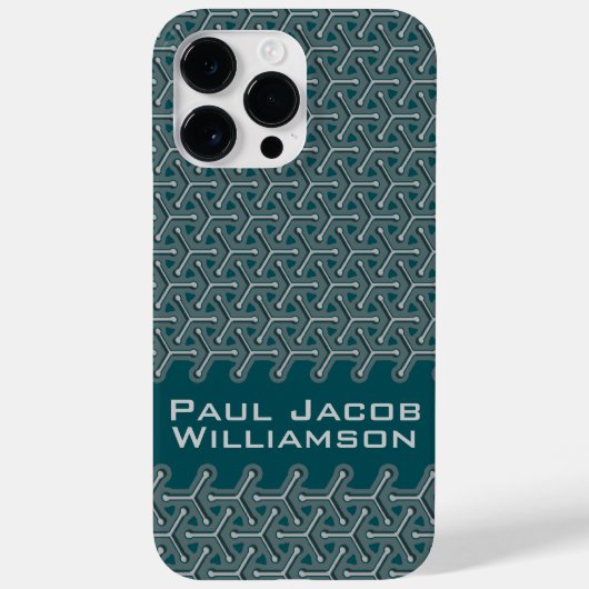 Kubikstahlname dunkel aquamarin gemustert Case-Mate iPhone hülle (Rückseite)