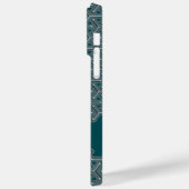 Kubikstahlname dunkel aquamarin gemustert Case-Mate iPhone hülle (Rückseite / Links)