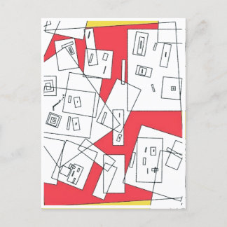 Kubische Weltpostkarte Postkarte