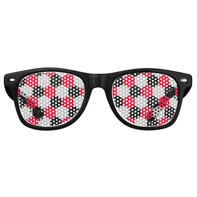 Kubisches 3D-Muster Partybrille (Vorderseite)