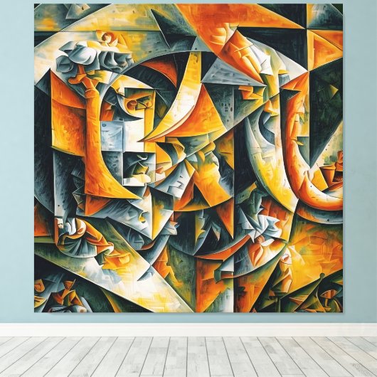 Kubiselandschaft 2 leinwanddruck (Insitu (Holzboden))