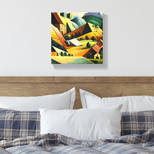 Kubislandschaft Leinwanddruck (Insitu (Schlafzimmer))