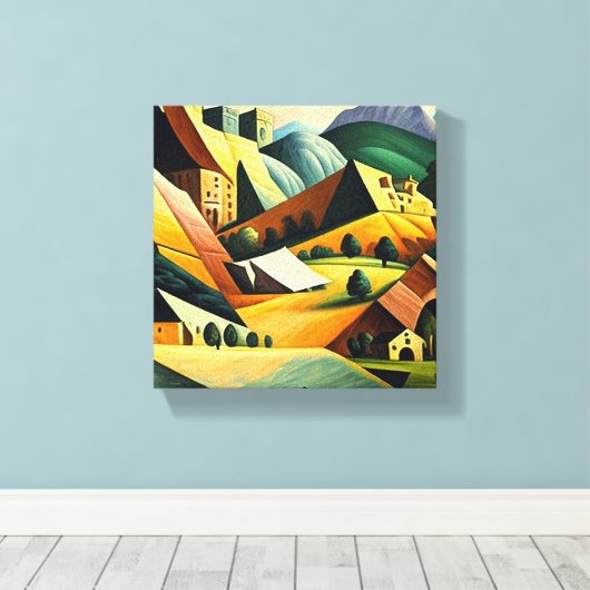 Kubislandschaft Leinwanddruck (Insitu (Holzboden))