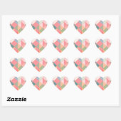 KUBISM pastellfarbene Shades GEOMETRIC - MONOGRAM  Herz-Aufkleber (Blatt)