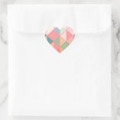 KUBISM pastellfarbene Shades GEOMETRIC - MONOGRAM  Herz-Aufkleber (Tasche)