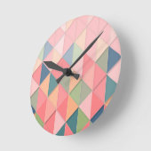 KUBISM pastellfarbene Shades GEOMETRIC - MONOGRAM Runde Wanduhr (Winkel)