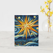 Kubismus Art Weihnachtsstar Karte (Gelbe Blume)