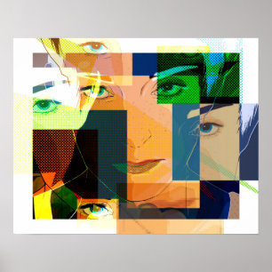 Kubismus Faces Poster