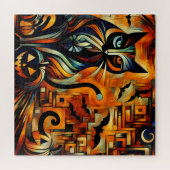 Kubismus Halloween Cat Jigsaw Puzzle (Horizontal)