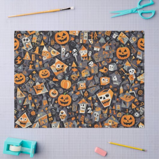 Kubismus Halloween Seidenpapier (Basteln)