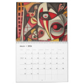 Kubismus im Stil von Picasso. 2024 Kalender (Mär 2026)